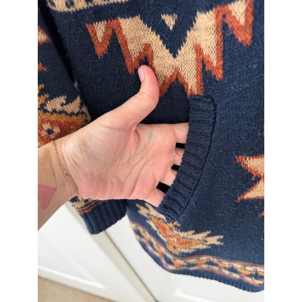 Faherty x B. Yellowtail Lodge Aztec Print Shall Collar Cardigan Wolf Mountain L - Picture 4 of 6